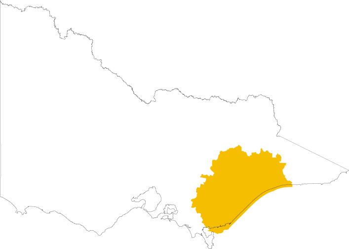 Map of Gunaikurnai Land and Waters Aboriginal Corporation which covers Latrobe, Wellington, Alpine and East Gippsland